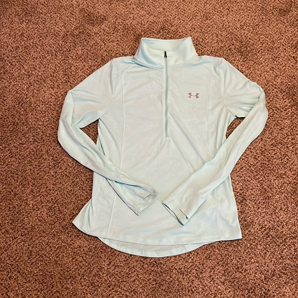 Medium Under Armour Mint HeatGear Half-Zip Pullover - Picture 2 of 5